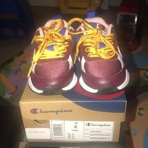Maroon/Multi color champion shoe